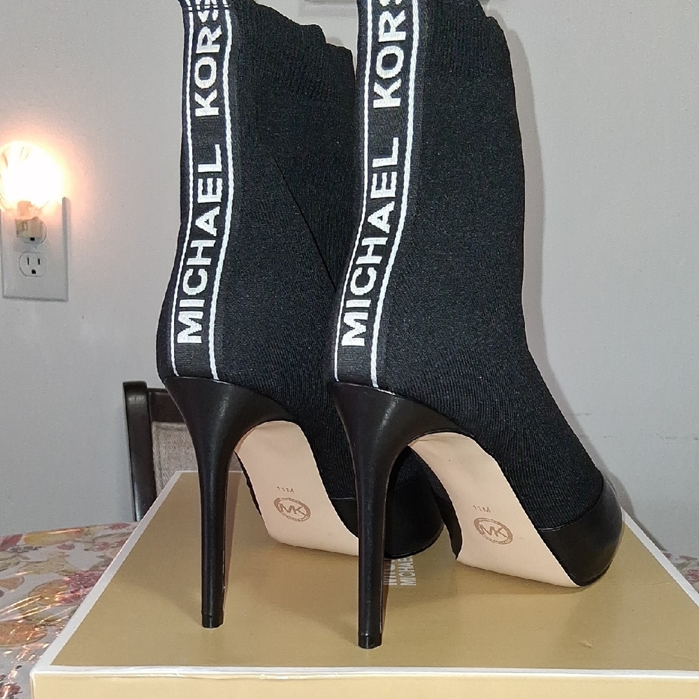 Michael Kors Black Heeled Sock Boots